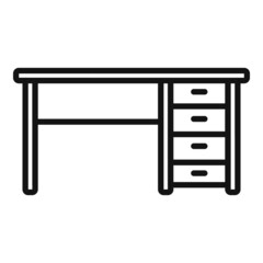 Object table icon outline vector. Wood desk