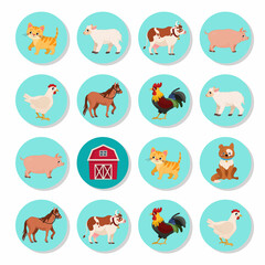 Memory game for preschool children, vector cards with farm animals. Find two identical picture. Kids activity page for book. 