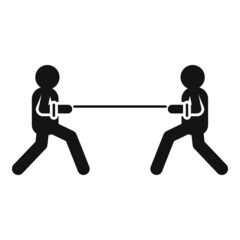 Team rope effort icon simple vector. Work business