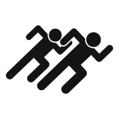 Team run effort icon simple vector. Business work