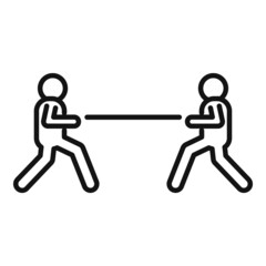 Team rope effort icon outline vector. Work business