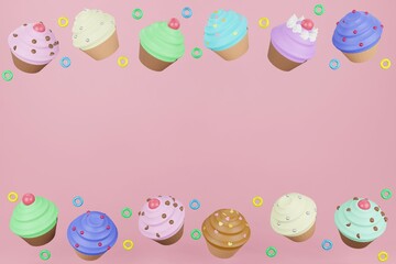 3D　カップケーキ