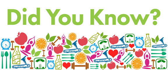Did You Know Colorful Health Symbols Background Bottom Text 