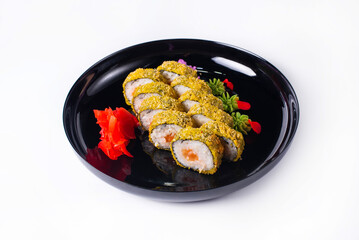 Sushi menu. Japanese food. Sushi rolls on a white background