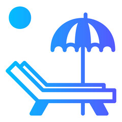 beach chair gradient icon