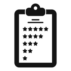 Rate review clipboard icon simple vector. Customer trust