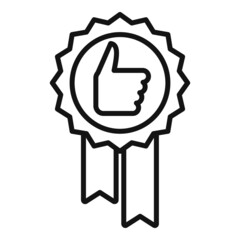 Rate thumb up icon outline vector. Customer trust