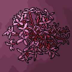 pixel art artistic blooming flower ixora