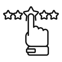 Star point review icon outline vector. Customer trust