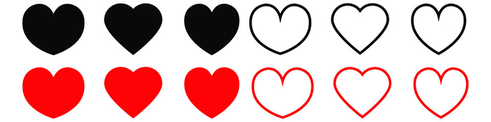 Heart icon vector set. love illustration sign collection. romance symbol. Valentine's Day logo.