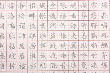 A copybook for learning Chinese characters.