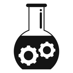 Flask gear control icon simple vector. Business center