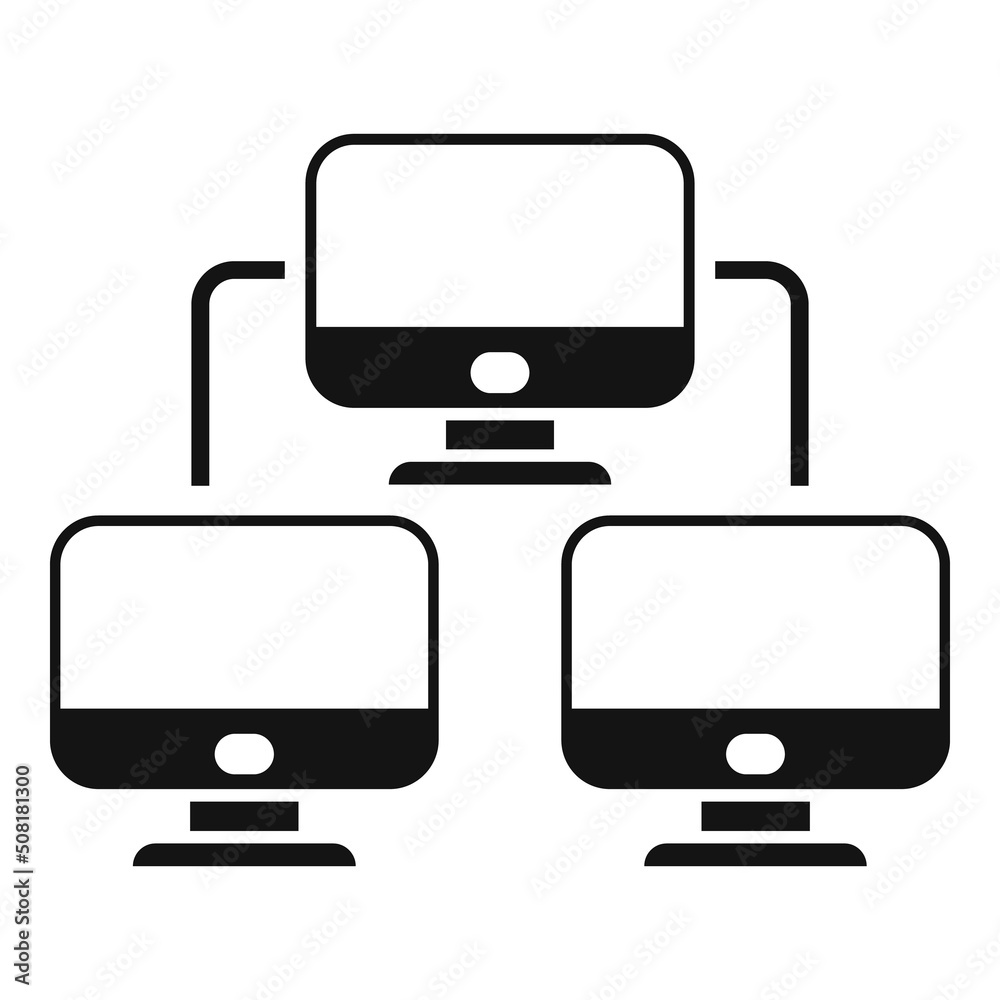 Poster control pc network icon simple vector. data system