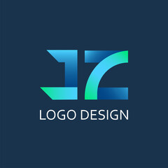 modern letter J Z gradient vector logo design