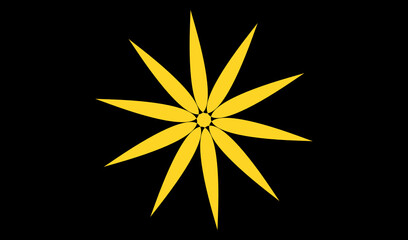 Geometric shape and abstract flower for logo