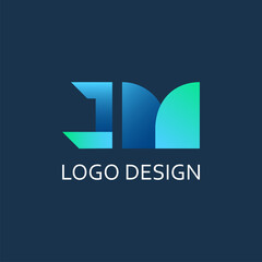 modern letter J M gradient vector logo design