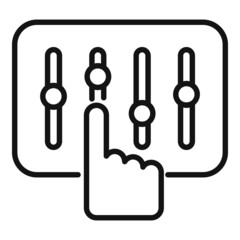Equalizer control icon outline vector. Remote center