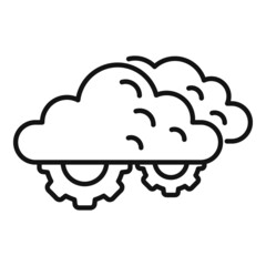 Data cloud control icon outline vector. Business center
