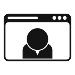 Web video call icon simple vector. Online chat