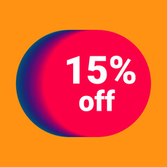 discount button 15% percent vector art