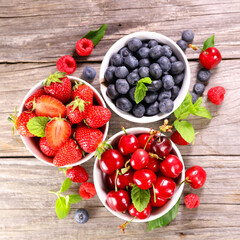 assorted of fresh berries fruits