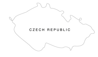 Line art Czech map. continuous line europe map. vector illustration. single outline.