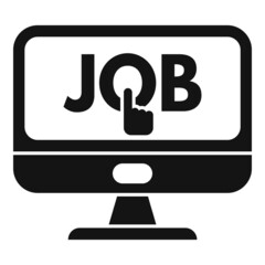 Online job click icon simple vector. Computer search