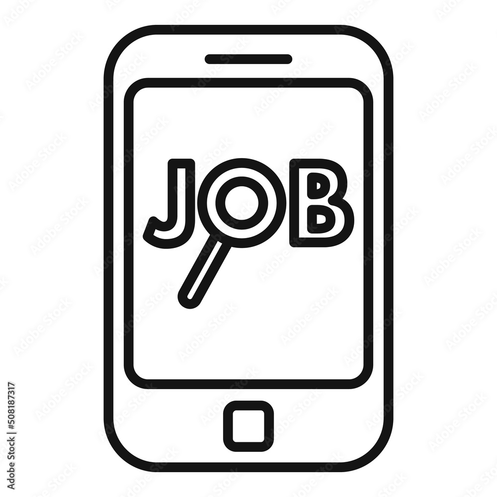 Canvas Prints phone job search icon outline vector. online computer