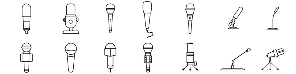 Microphone icon vector set. Mic illustration sign collection. Karaoke symbol.