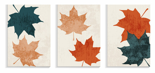 Background with maple leaves. Design for wall decoration, postcard, poster or brochure