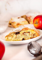 Apple Strudel slice on plate