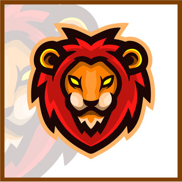 lion head mascot. esport logo design 