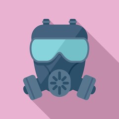 Army gas mask icon flat vector. Toxic air