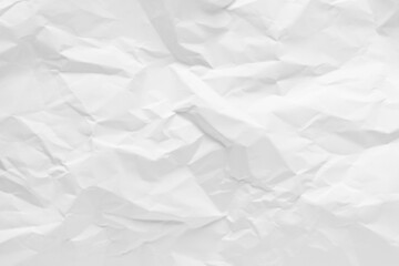 Fototapeta premium White crumpled paper texture background, clean white wrinkled paper, top view.