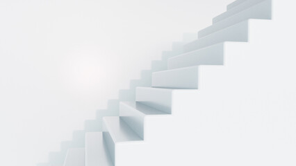 真っ白な空間と階段 抽象的 シンプル 無機質 サムネイル