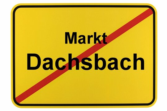 Illustration eines Ortsschildes von Markt Dachsbach in Bayern
