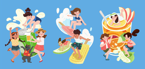 Children enjoying summer season