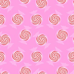 Winter kids seamless peppermint lollipop pattern for textiles and packaging and gifts and linens and wrapping paper