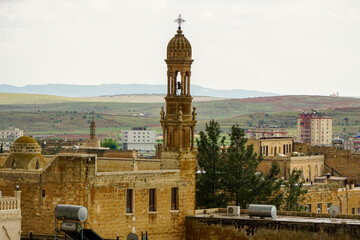 Fototapeta na wymiar 12 May 2022 Midyat Mardin Turkey. Cityscape and churches of Midyat Turkey