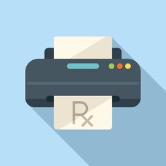 Medical print icon flat vector. Online health
