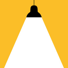 Desktop electric lamp flat design on yellow background vector illustration