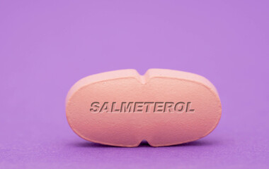 Obraz na płótnie Canvas Salmeterol Pharmaceutical medicine pills tablet Copy space. Medical concepts.
