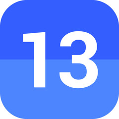 Calendar flat icon vector image day 13.