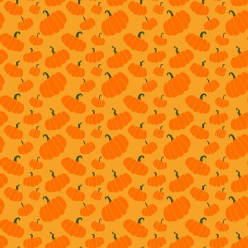 Halloween seamless cute pumpkins pattern for textiles and packaging and gifts and kids and wrapping paper