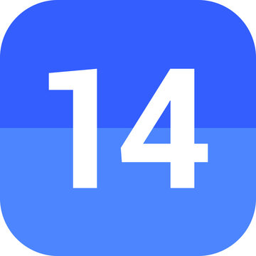 recommend clip art: Calendar flat icon vector image day 14.