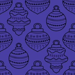New year seamless Christmas tree balls pattern for fabrics and packaging and gifts and linens and kids