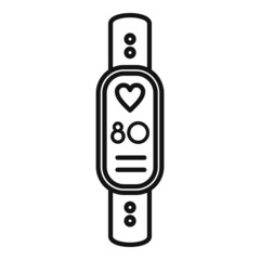 Fitness bracelet icon outline vector. Online patient