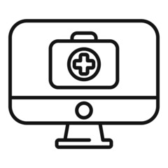 Fototapeta premium Medical online consult icon outline vector. Patient health