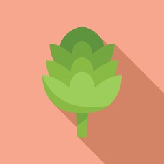 Botanical artichoke icon flat vector. Food plant