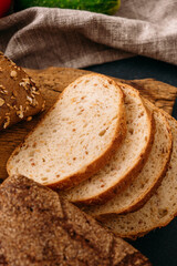 sliced bread on board